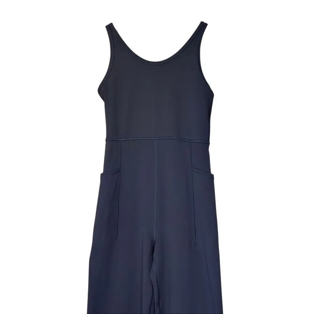 Athleta stash your treasures black wide leg jumpsuit girls 8/10